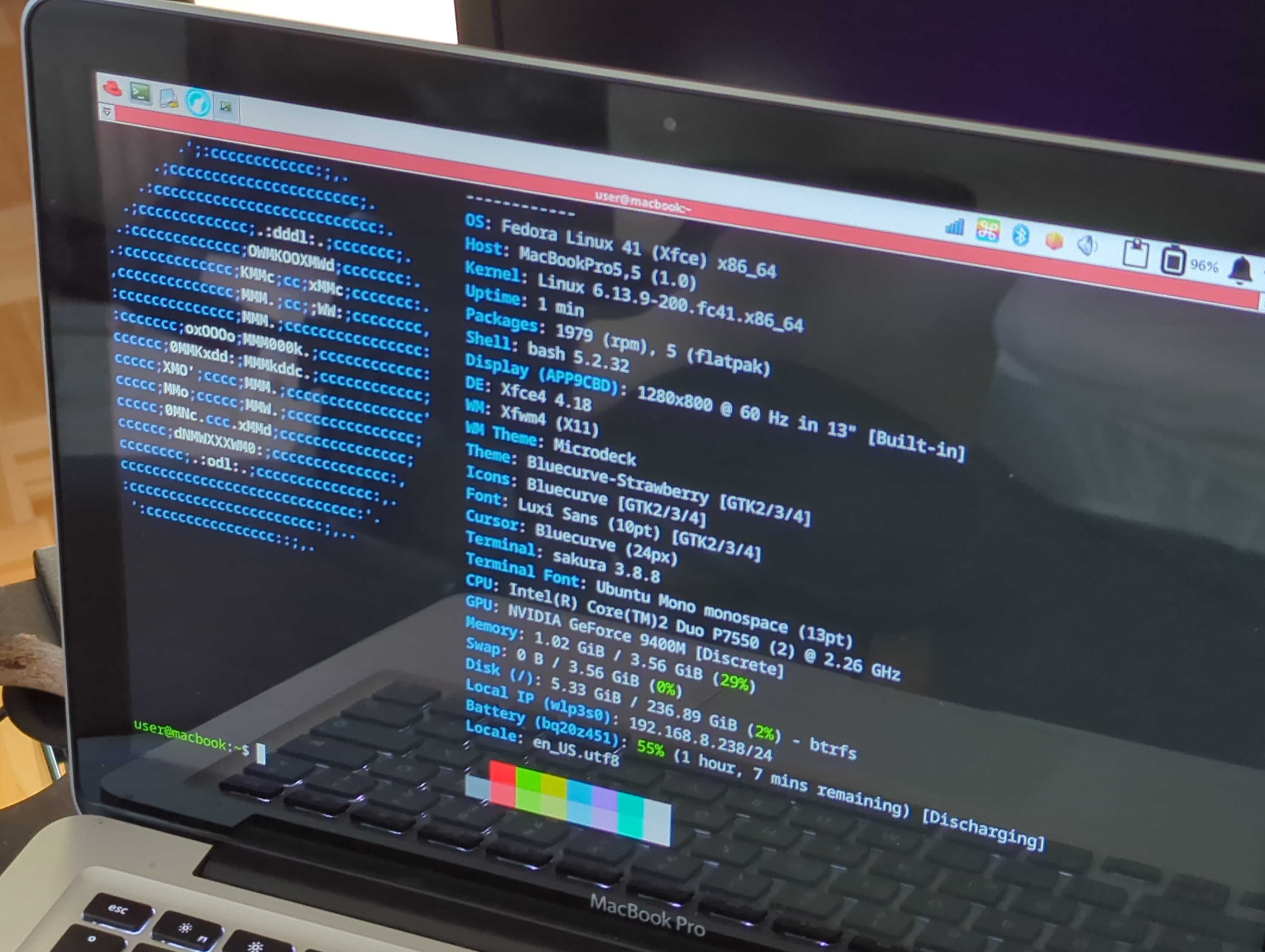Figure 2: Running Fedora before nuking the system to try to install gentoo